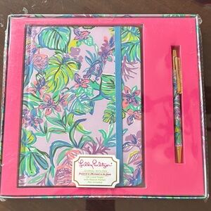 Lilly Pulitzer Pink and Green Floral Journal Set